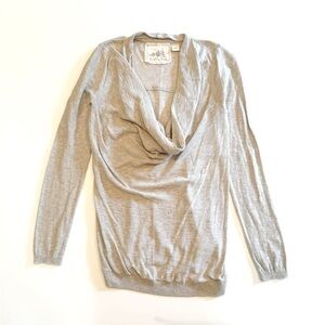 Anthropologie Angel of the North Fleetham Gray Cowl Neck Pullover Sweater
